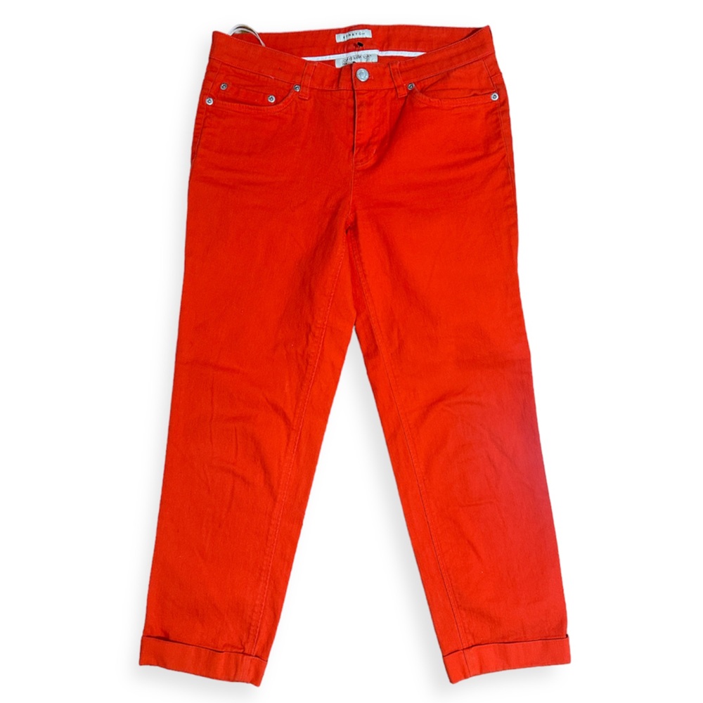 Jones New York Sport Skinny Cropped Red/Orange Denim Pants NWOT